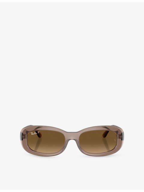 Ray-Ban RB2221 Oval-Frame Acetate Sunglasses