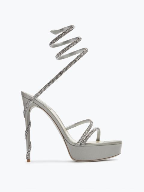 RENE CAOVILLA MARGOT CRYSTALS GRAY PLATFORM SANDAL 130