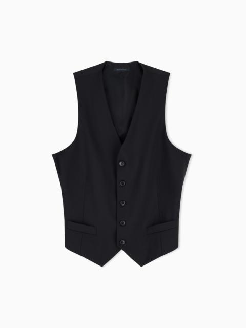 GIORGIO ARMANI Single-breasted waistcoat in virgin wool