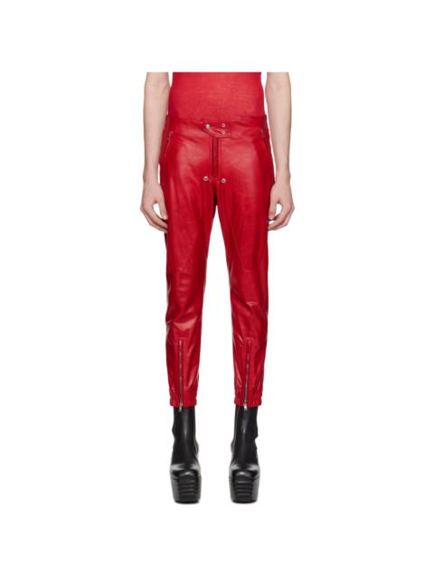 Red Luxor Leather Pants