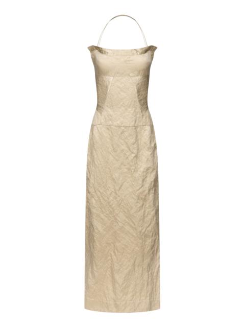 FFORME Maisie Sculpted Cotton-Blend Column Dress neutral