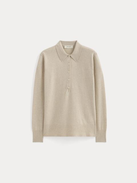 EVERLANE OVERSIZED POLO SWEATER IN COTTON MERINO