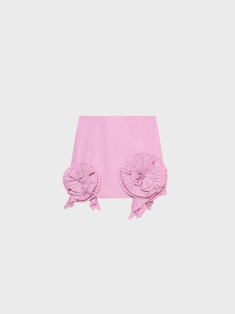 Blumarine SHORT TAFFETA SKIRT WITH 3D ROSES