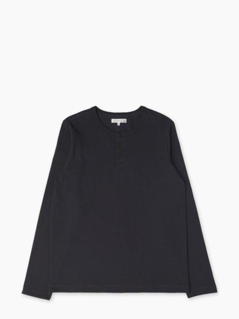Merz b. Schwanen MERZ B. SCHWANEN 2S08 LOOPWHEELED HEAVYWEIGHT LONG SLEEVE HENLEY CHARCOAL