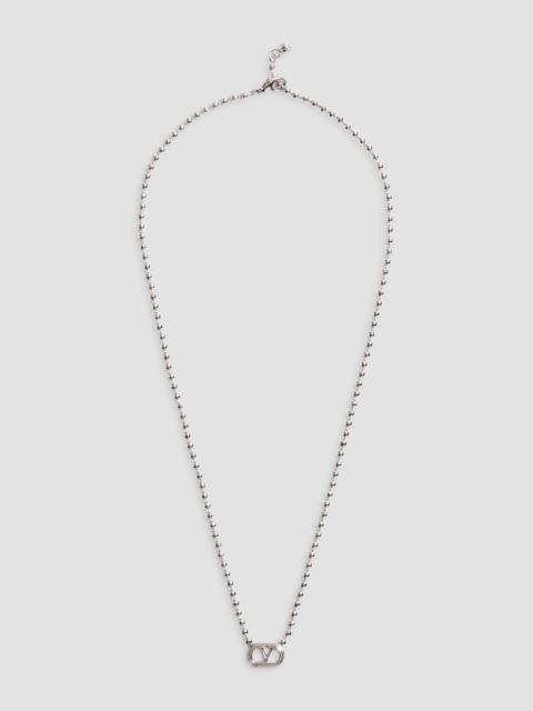 Valentino Men's Ovalette Metal Necklace - Silver