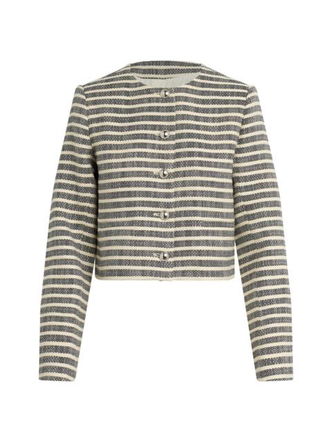 Joe's Jeans Women's The Talia Striped Crop Jacket - Midnight Ecru