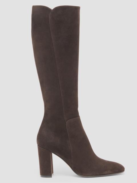 Gianvito Rossi Women's Camoscio 85MM Suede Knee-High Boots - Dark Brown