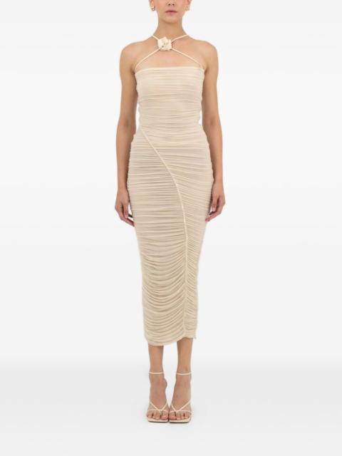MAYGEL CORONEL Muralla flower-detail ruched dress