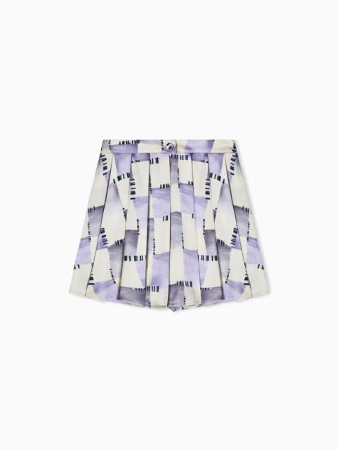 EMPORIO ARMANI CHECK PRINT SATIN CULOTTES