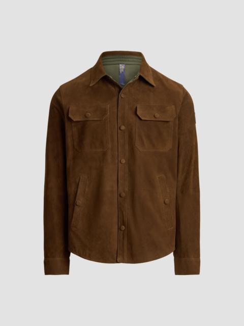 Polo Ralph Lauren Men's Reversible Suede-Taffeta Shirt Jacket - Smith Brown Olive