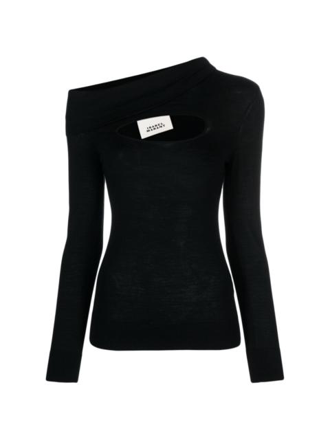 Paz off-shoulder merino-wool jumper