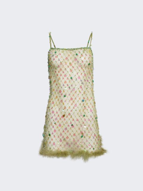 ROBERTA EINER Fishnet Mini Dress Green