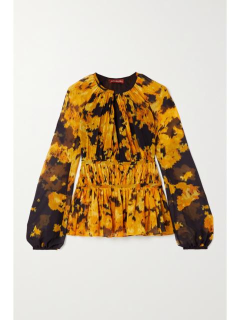Altuzarra Therese Printed Plissé-georgette Blouse