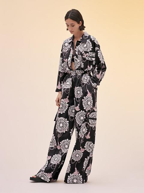 Hermès "Cliquetis Aquarelle" wide pants with elastic waist