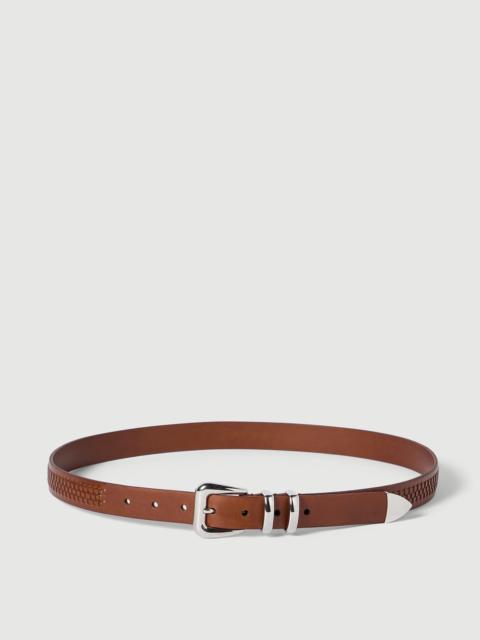 Brunello Cucinelli Calfskin belt with braided decoration