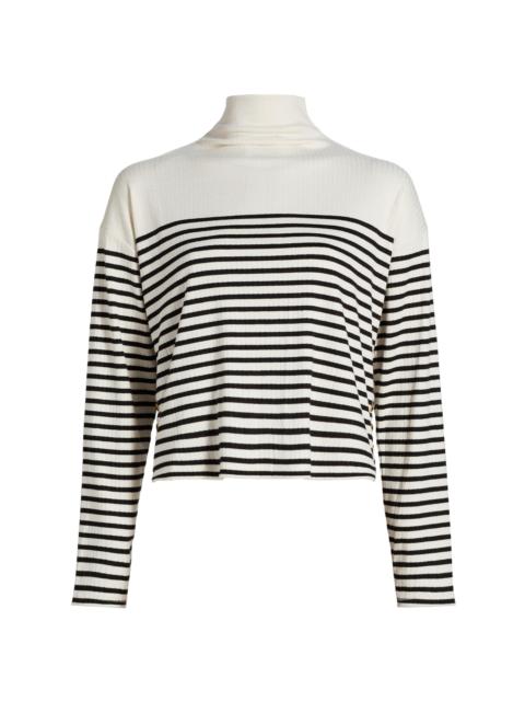 rag & bone Women's The Knit Striped Turtleneck Long-Sleeve Top - Beige Multi