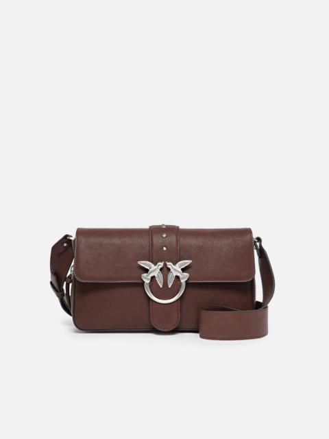 PINKO MEDIUM LEATHER CLASSIC LOVE BAG SLOUCHY SHOULDER BAG WITH ZIP