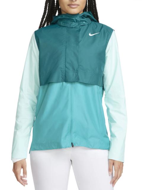 Tour Water Repellent Hooded Golf Jacket in Geode Teal/Teal Nebula