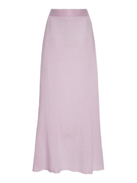 LISA YANG Kelsy Cashmere Silk Knit Maxi Skirt pink