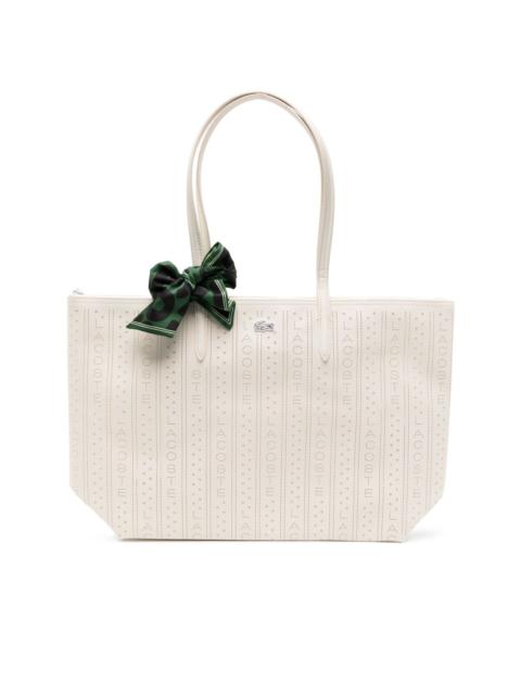 LACOSTE logo-embroidered tote bag