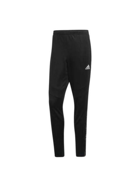 adidas Quick Dry Side Printing Soccer/Football Sports Pants Black FK9004
