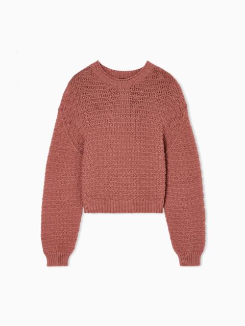 EMPORIO ARMANI ICON JUMPER WITH LINKS-STITCH KNIT AND 3D MOTIF