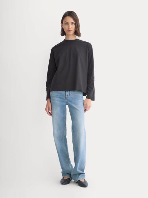 EVERLANE FOREVER JERSEY BOXY LONG-SLEEVE CREW