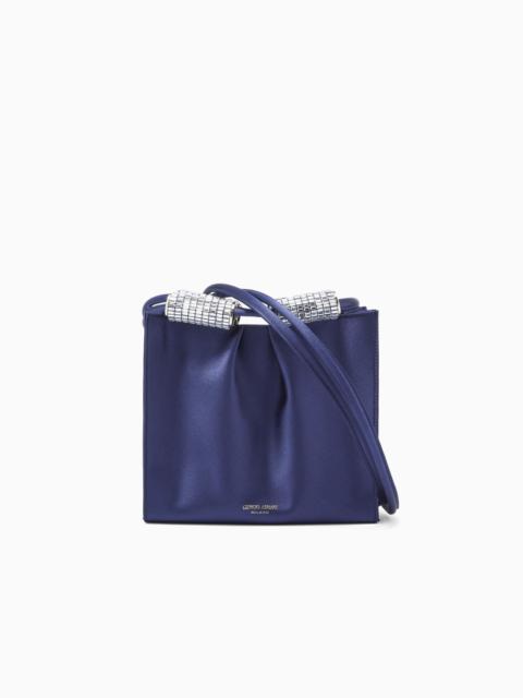 GIORGIO ARMANI SATIN SHOULDER BAG WITH RHINESTONE DETAIL
