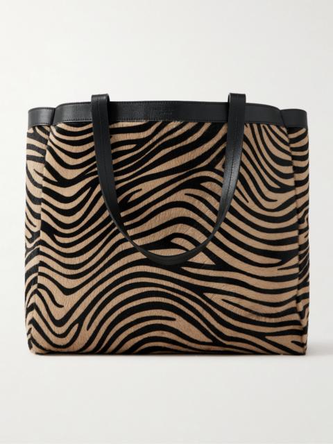 NILI LOTAN Loren Medium Textured-leather Trimmed Zebra-print Calf Hair Tote