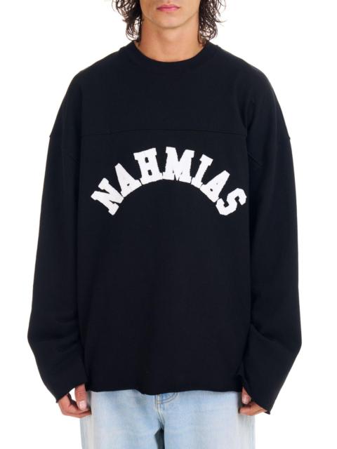 NAHMIAS Men's Varsity Long-Sleeve T-Shirt - Black Jersey