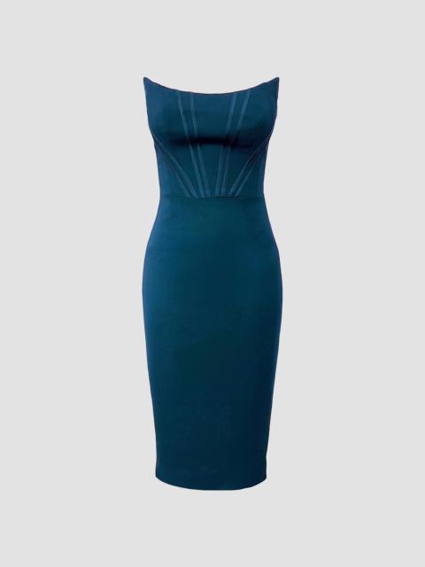Dress The Population Women's Cosette Strapless Body-Con Midi-Dress - Peacock Blue