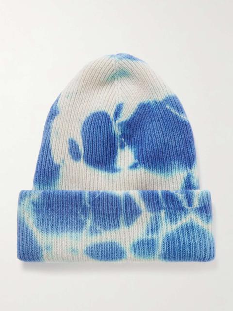 The Elder Statesman Tie-Dyed Ribbed Cashmere Beanie
