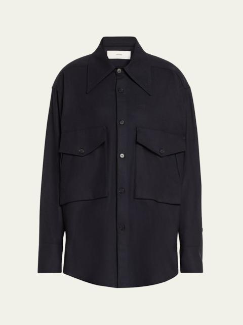 SETCHU Oversized Button Down Wool Cashmere Top