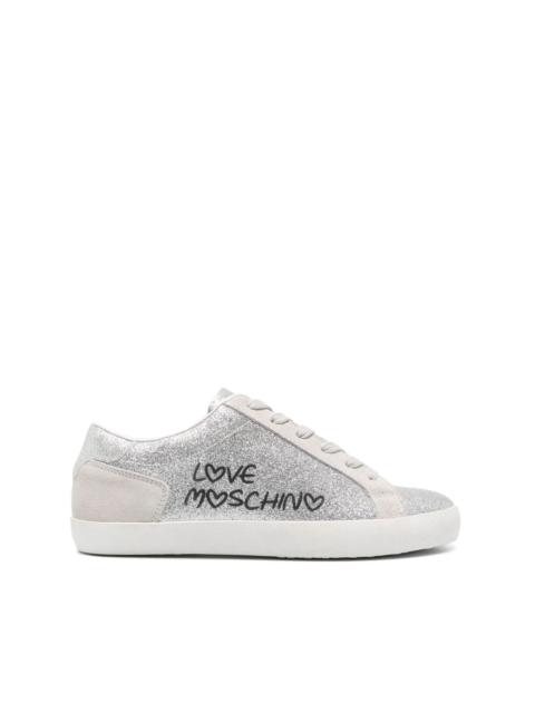 Moschino logo-print glitter sneakers