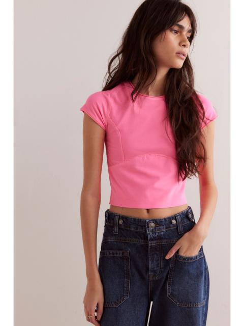 FREE PEOPLE We The Free Protagonist Cropped Cap Sleeve Tee