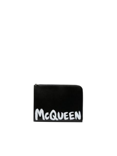 Alexander McQueen logo-print zip wallet