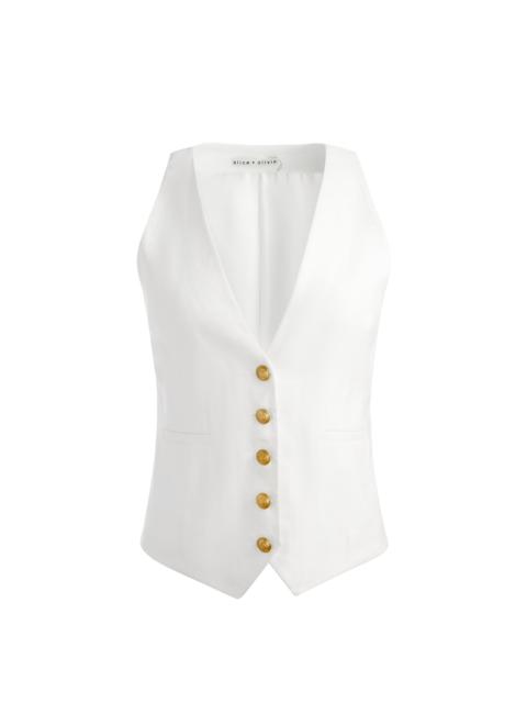 Alice + Olivia MAZIE LINEN VEST
