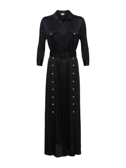 L'AGENCE Uriah Satin Maxi Shirt Dress