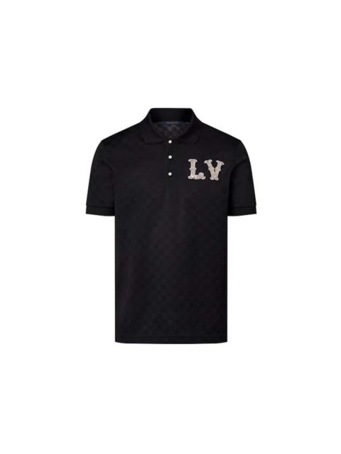 Louis Vuitton Louis Vuitton Cotton Pique Polo with Embroidered LV Patch Black