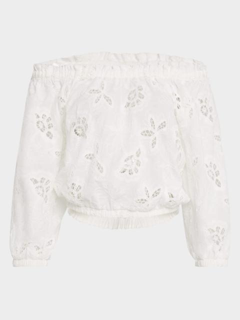 RAMY BROOK Rosalia Embroidered Off-Shoulder Blouse