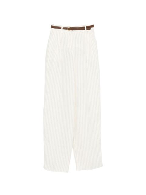 Max Mara Fonte striped belt trousers