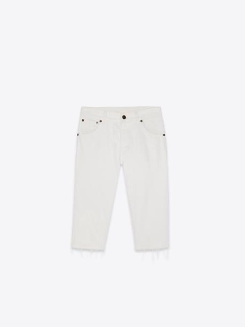SAINT LAURENT long bermuda shorts in caribbean white denim