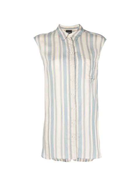 stripe-print sleeveless blouse