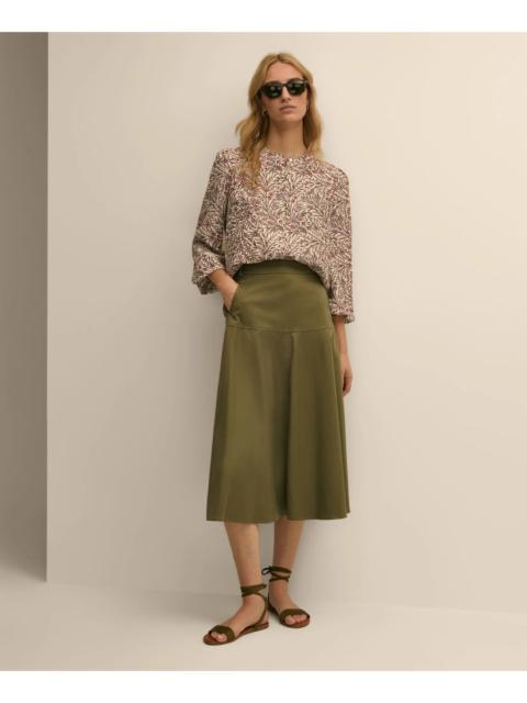 Brooks Brothers Cotton Sateen A-Line Skirt