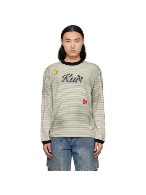 Andersson Bell Black & Off-White 'Kurt' Stripe T-shirt