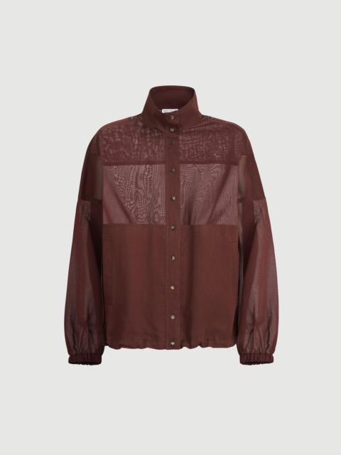 Brunello Cucinelli Cotton organza outerwear jacket with monili