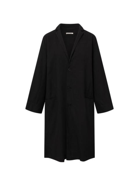 BLACK CRANE crinkled button coat