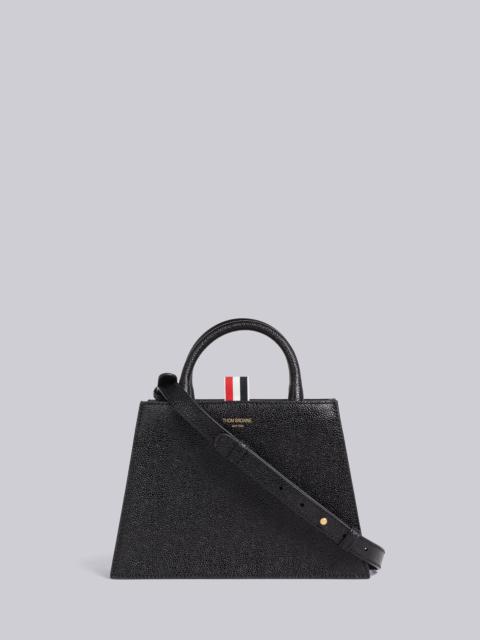 logo print grained leather tote bag