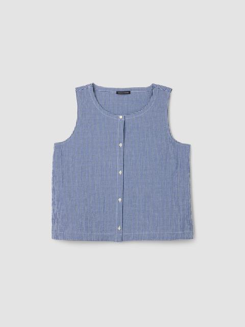 EILEEN FISHER Organic Cotton Pucker Check Vest