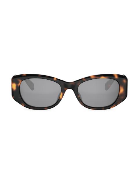 CELINE Women's Celine 3 Dots 54MM Rectangular Sunglasses - Dark Havana Smoke